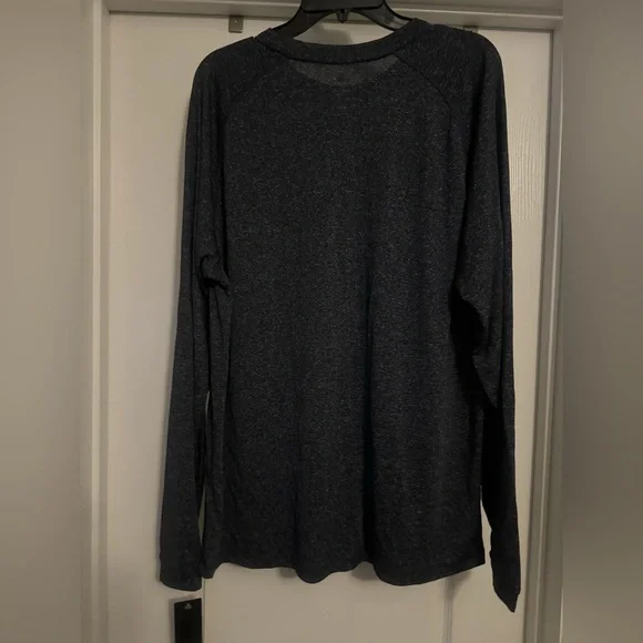 Adidas Heather Navy Long Sleeve Performance Tee - Picture 2 of 5